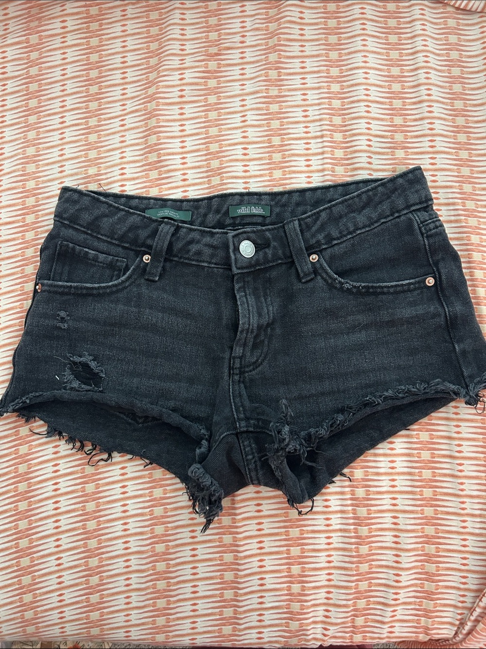 wild fable Black Distressed High-Rise Jean Shorts